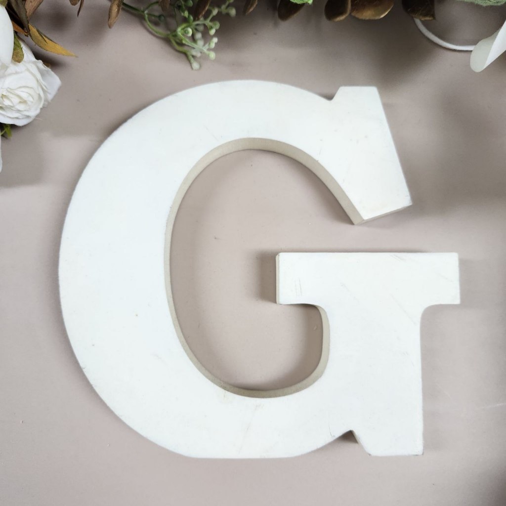 G - Wooden Lettering Alphabet Letters Standing White | Shopee Malaysia