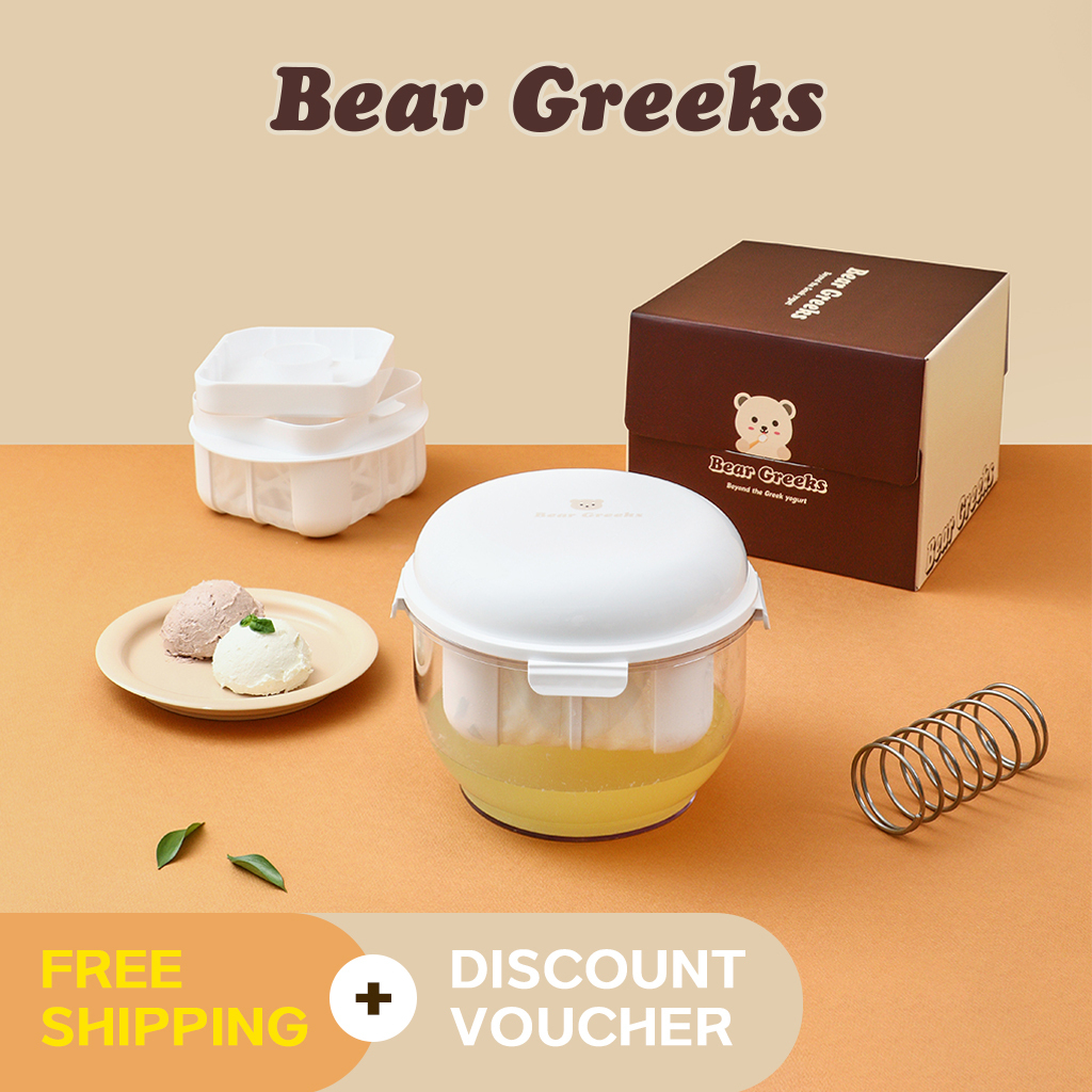 Korea [Bear Greeks] Gguduck Greek Yogurt Maker with Ultra Fine Nylon