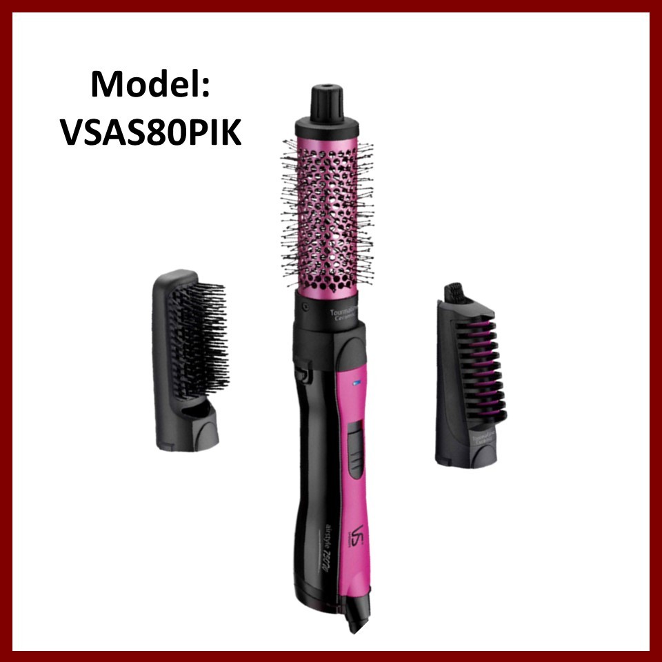 [Vidal Sassoon] VSAS80PIK Tourmaline Ceramic Ionic HOT Air Styler Brush