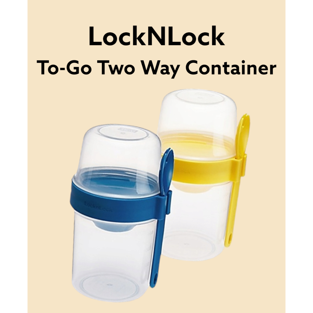 [LocknLock] TOGO Two way Container 870ml (Yellow / Blue) 560ml+310ml
