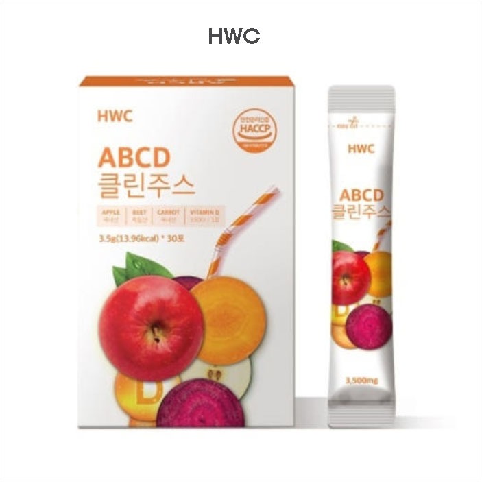 [HWC] ABCD Clean Juice – Beet, Carrot, Apple with Vitamin D, 1 Box (3 ...