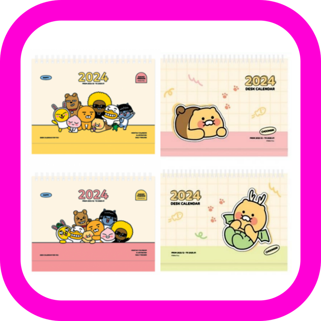 [KAKAO FRIENDS] 2024 Desk Calendar / New Year Daily Calendar / 2024