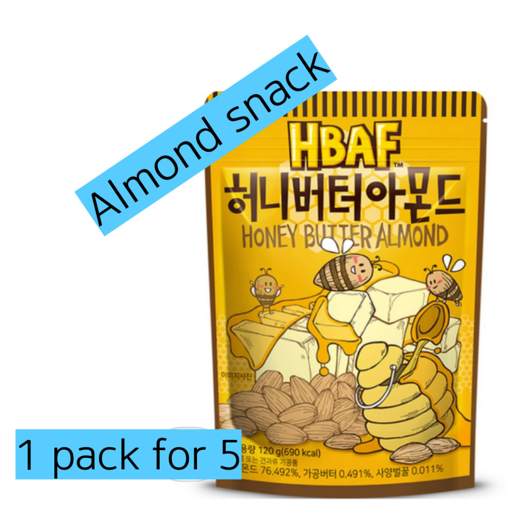 HBAF, Honey Butter Almond 1 for 5 /Lowest Price /120g /Korean Seasoned