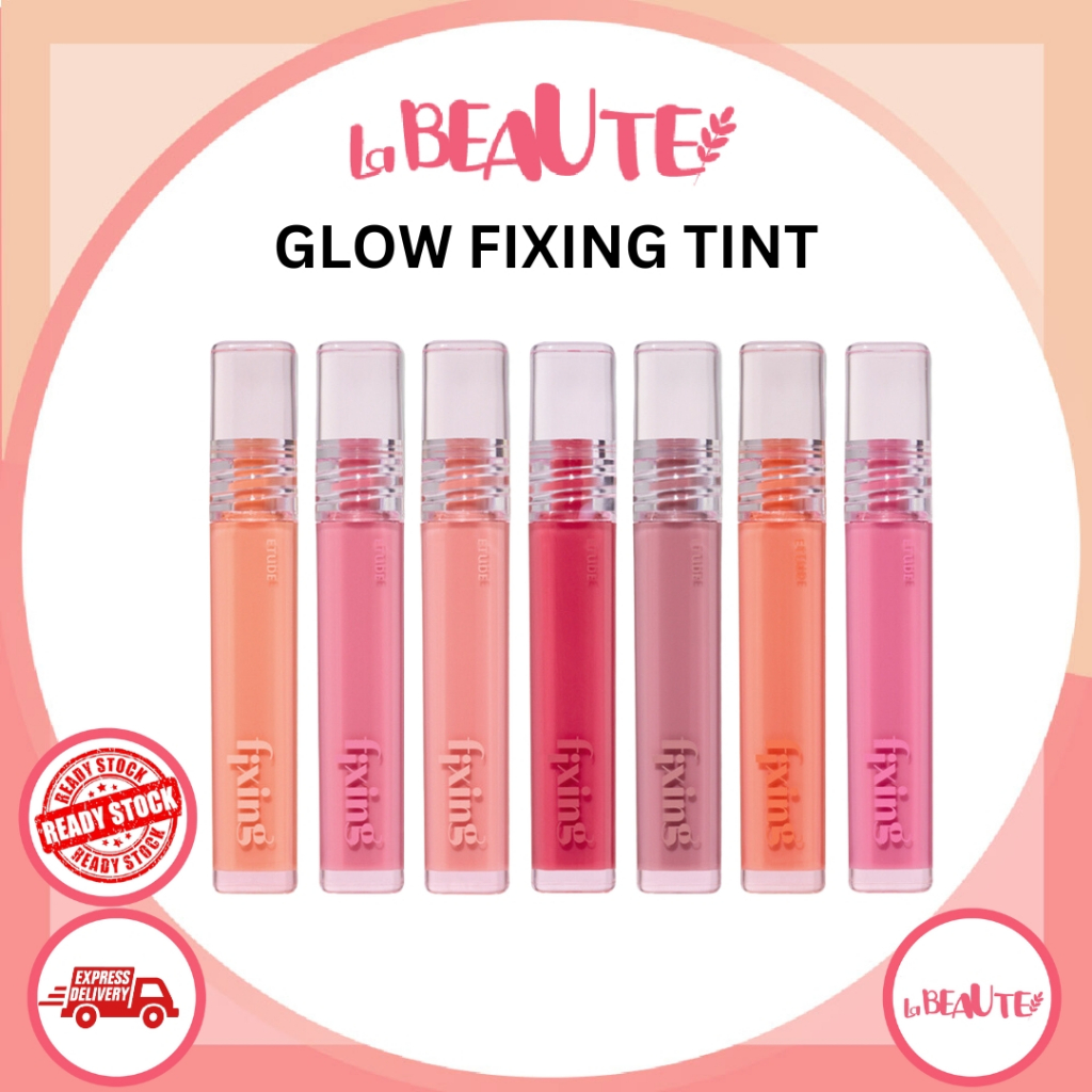 Etude House Glow Fixing Tint (Long Lasting, NonSticky Glossy Shine Lip Stain, Lightweight