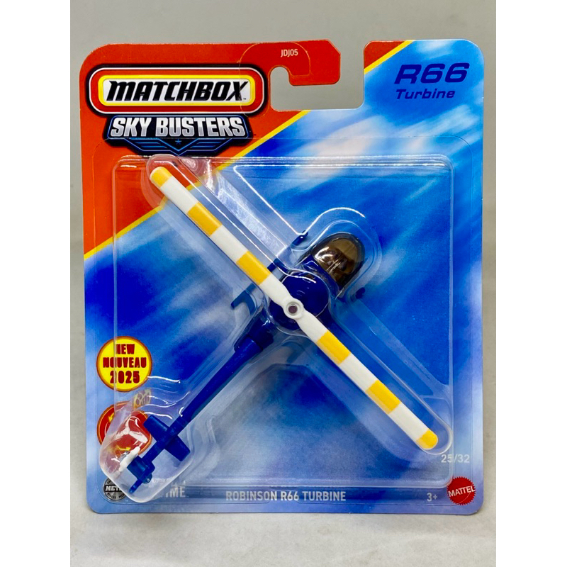 Matchbox ROBINSON R66 TURBINE Blue Sky Busters Copter Helicopter ...