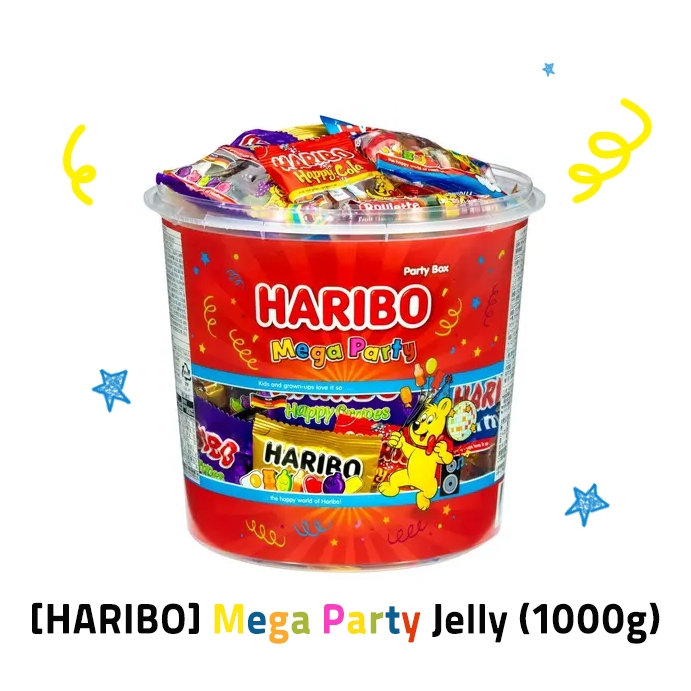 [HARIBO] Mega Party Jelly (1000g) Multipack Size Halloween Party 