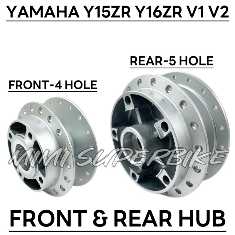 FRONT & REAR HUB SILVER YAMAHA Y15ZR Y16ZR V1 V2 ABS DEPAN 4 HOLE ...