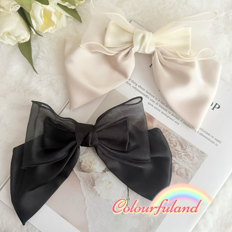 ‼️READY STOCK‼️ Premium Quality Elegant Mesh Ribbon 10cm Spring Clip ...