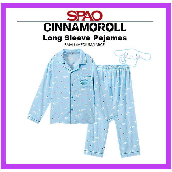 [SPAO] CINNAMOROLL Long Sleeve Pajamas LIGHT BLUE SMALL/MEDIUM/LARGE ...