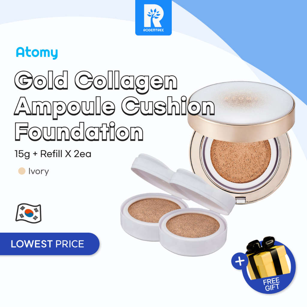 Atomy Gold Collagen Ampoule Cushion Foundation IVORY (15g & Refill 2ea