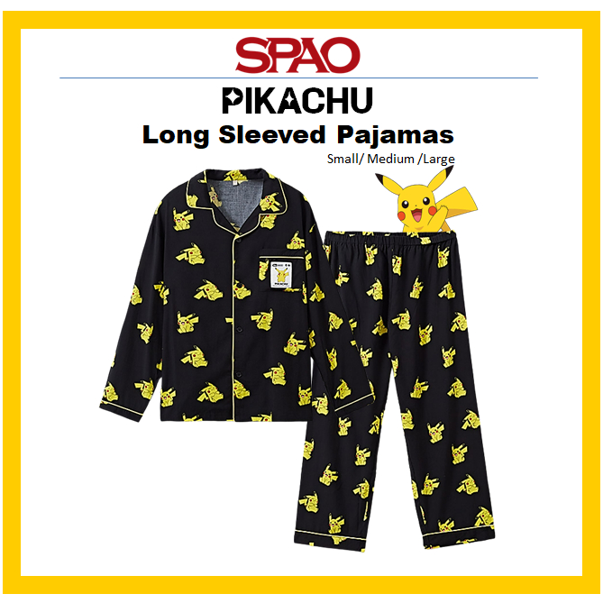 [SPAO] PIKACHU Long Sleeved Pajamas (Small/ Medium /Large) | Shopee ...