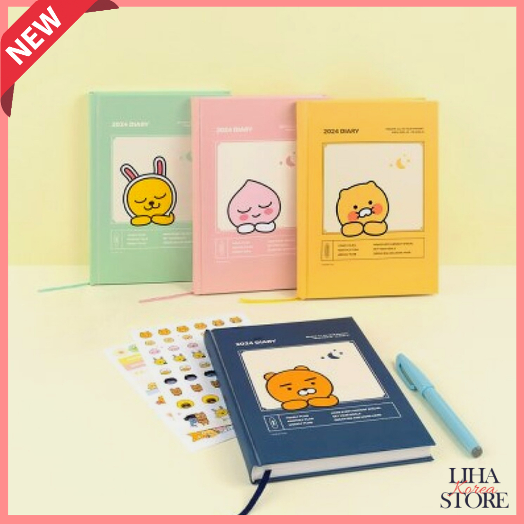 Kakao Friends 2024 Hardened Diary Planner Planner Monthly Planner