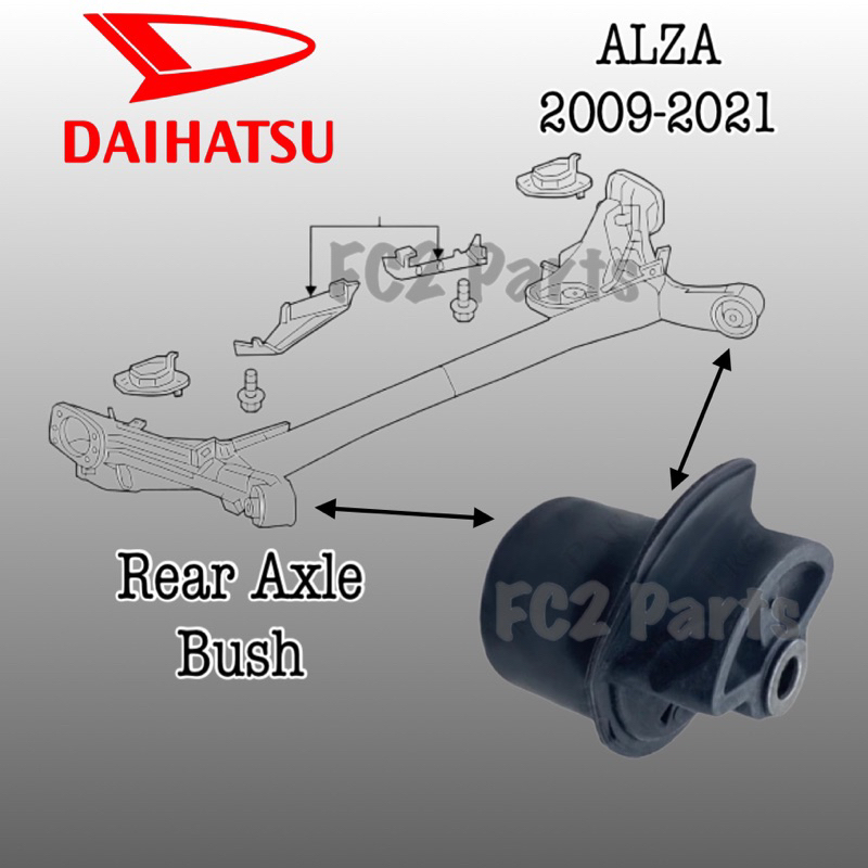 OEM Daihatsu 1car 2pcs Perodua Alza 2009-2021 Rear Suspension Axle Bush ...