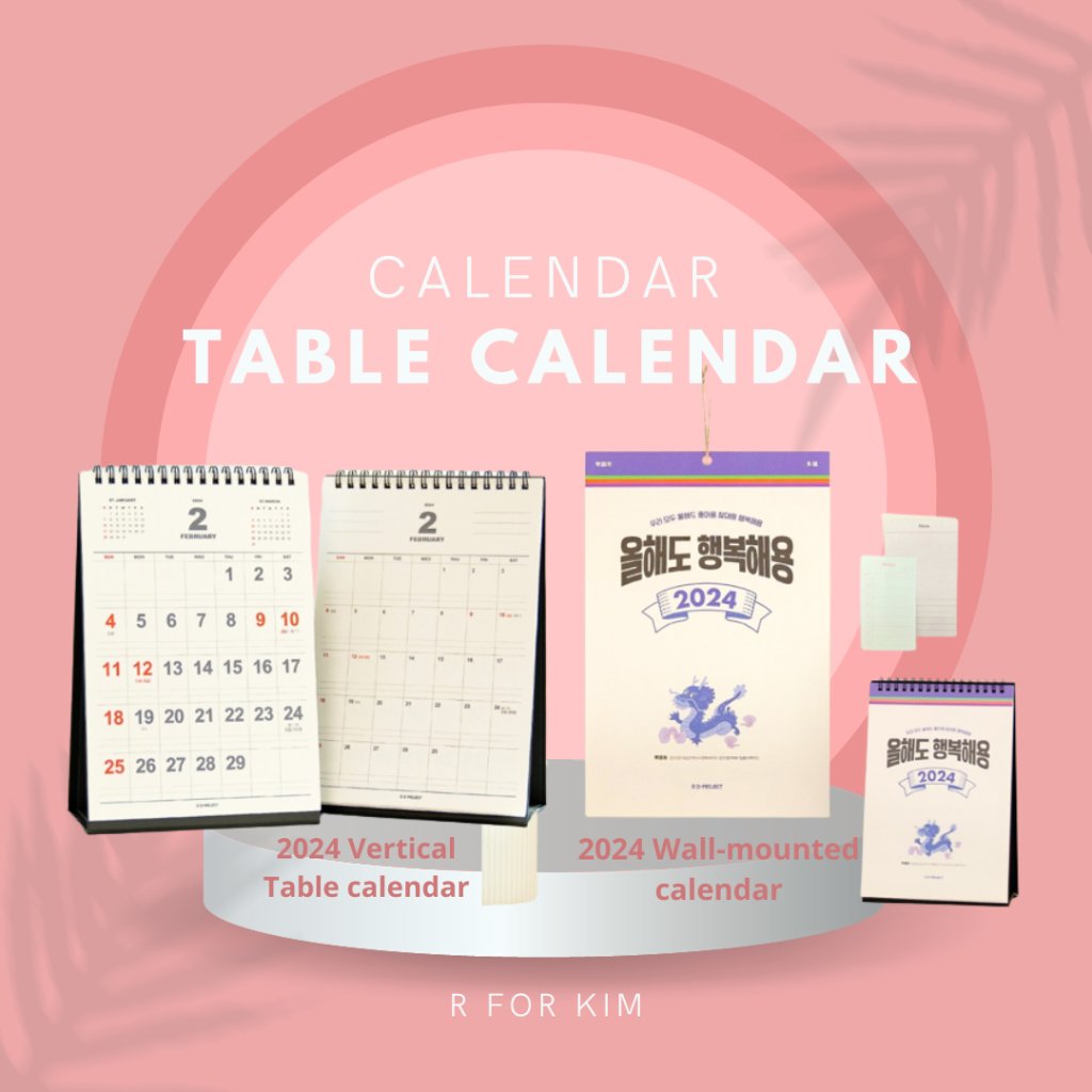 [KOREA] 2024 Wallmounted calendar 2024 Vertical Table calendar