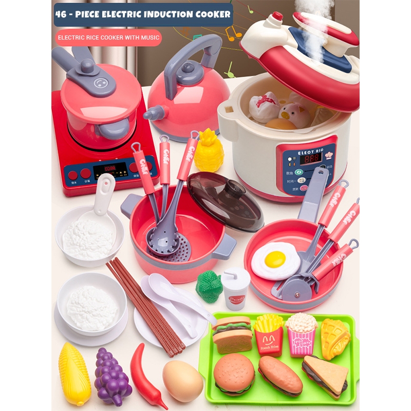 Children's cooking simulation kitchen utensils playset | Shopee Malaysia