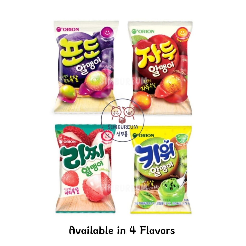 [Orion] Korea Snacks Candy My Gummy Kernel Jelly, Grape/Lychee/Plum ...