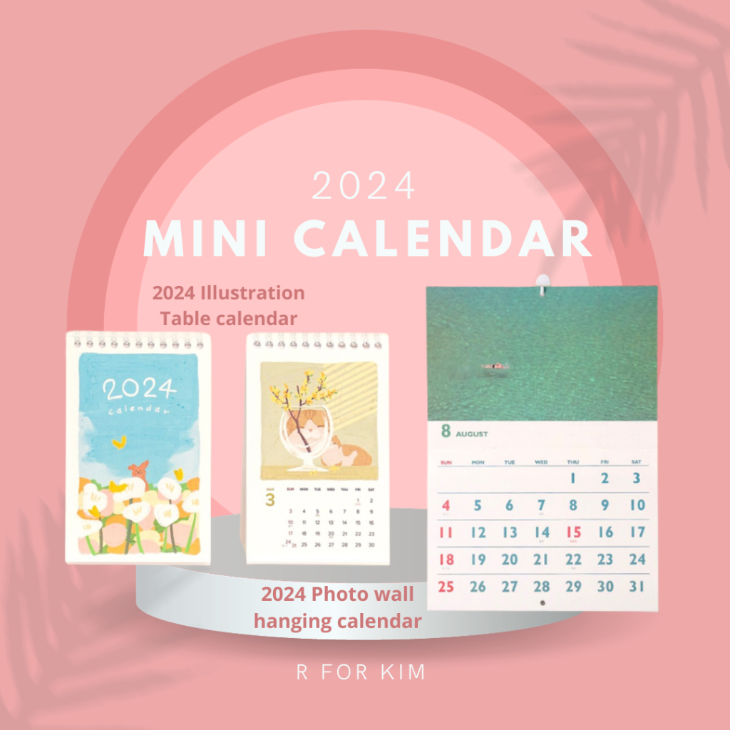 [KOREA] 2024 Illustration Table calendar 2024 Photo wall hanging