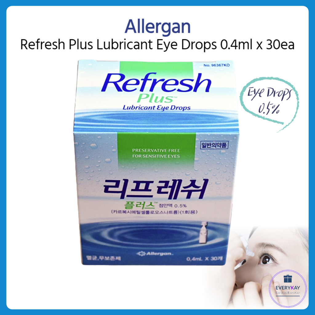 Allergan Refresh Plus Lubricant Eye Drops Single Use 04ml X 30ea Eye Drop Artificial 5025