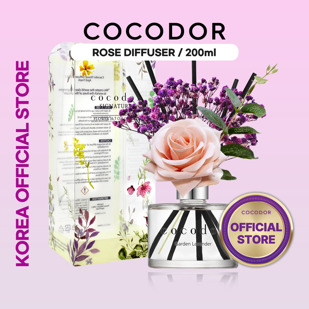 COCODOR Rose Flower Reed Diffuser / 200ml / Home Fragrance Air Freshner ...