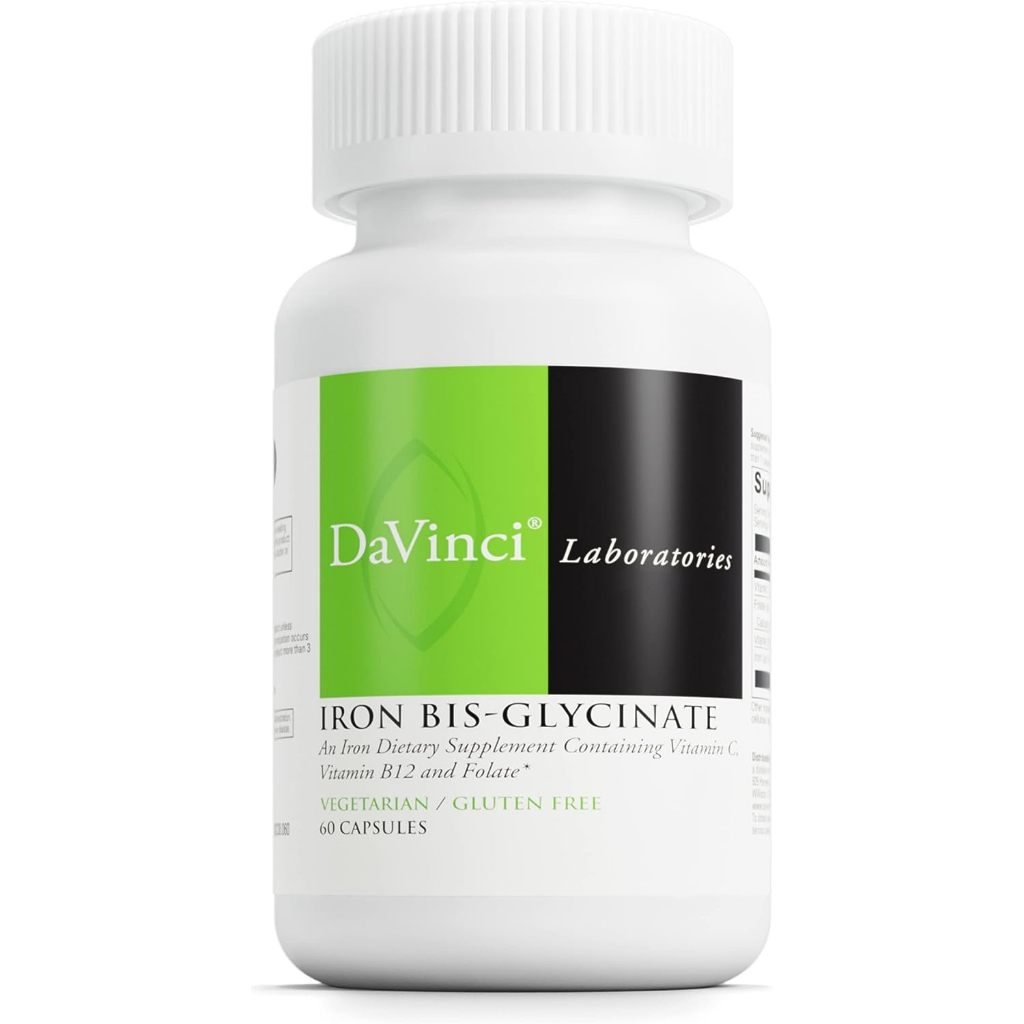 DaVinci Labs Iron BisGlycinate 60 Vegetarian Capsules Supplement Women