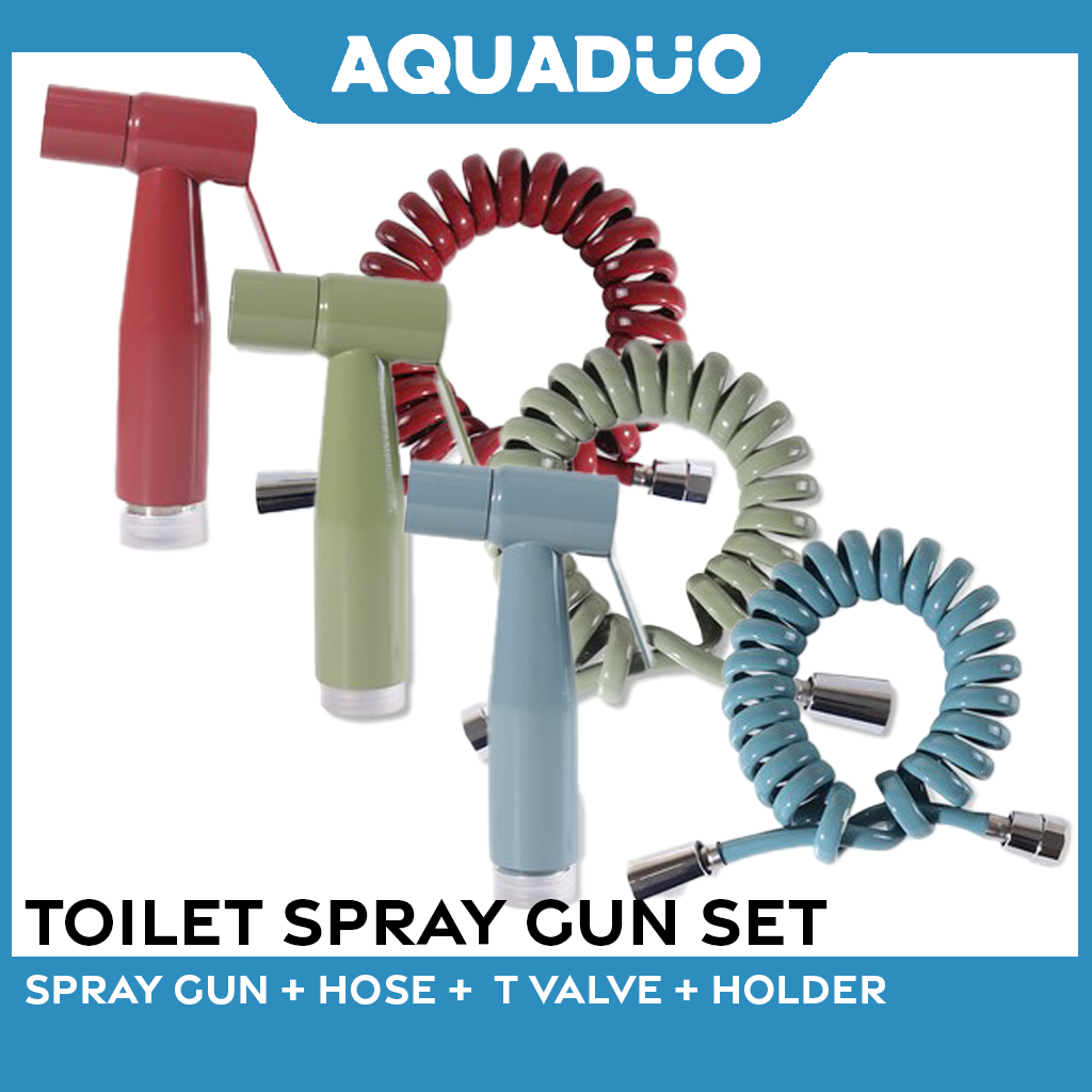 [Aqua Duo] Toilet Spray Gun Set (Spray Gun + Hose + T Valve + Holder