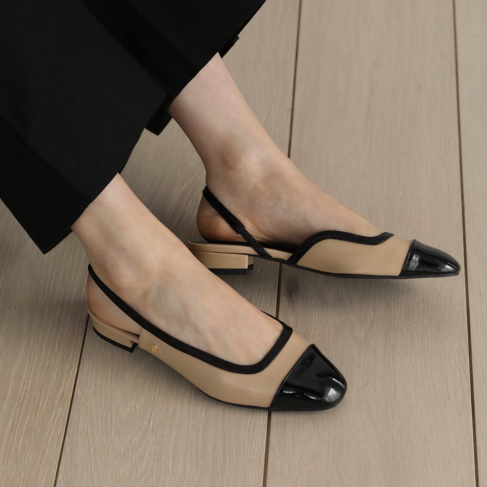 two tone slingback flats
