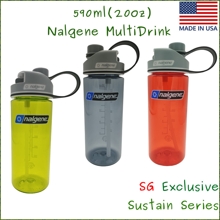 Nalgene MultiDrink Water Bottle 590ml / 20oz - Inbuilt Straw | Shopee ...