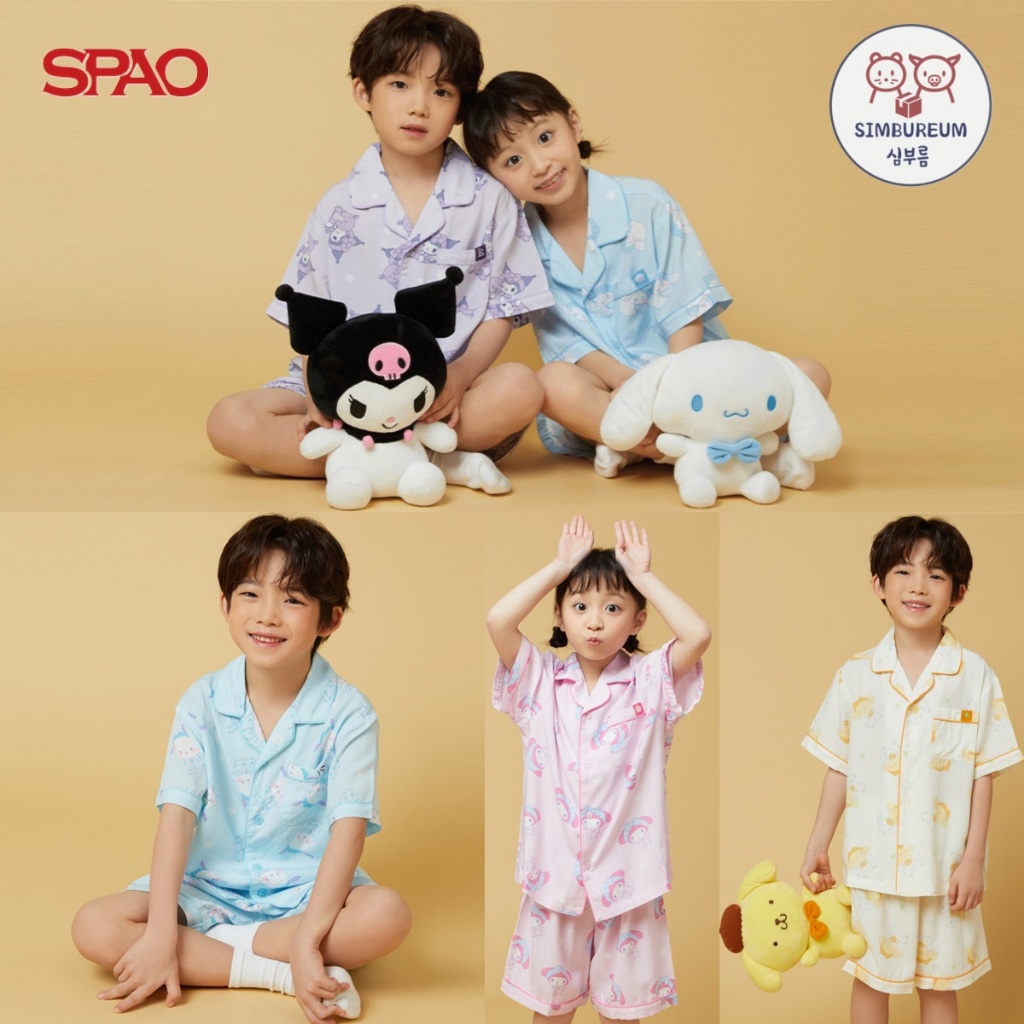 [SPAO] Korea 2024 Kids Sanrio Character Short Sleeves Pajamas Set ...