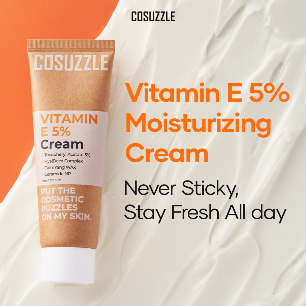 Cosuzzle Vitamin E 5 Moisturizer Not Sticky Moisture Cream Skin Hydration Soothing for