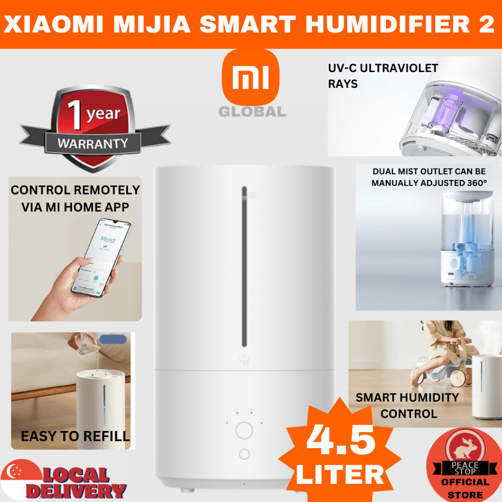 【NEW - Version 2】XiaoMi Mijia Humidifier 2 | Smart Version 4.5L ...
