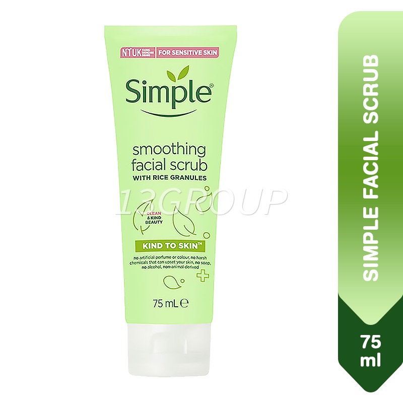 Simple Smoothing Facial Scrub – Sanftes Gesichtspeeling Mit Vitaminen, 75 Ml, Für Empfindliche Haut