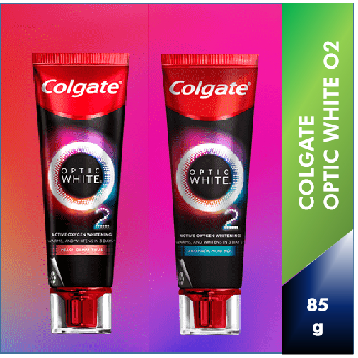 Colgate Optic White O2 Whitening Toothpaste Aromatic Menthol Peach ...