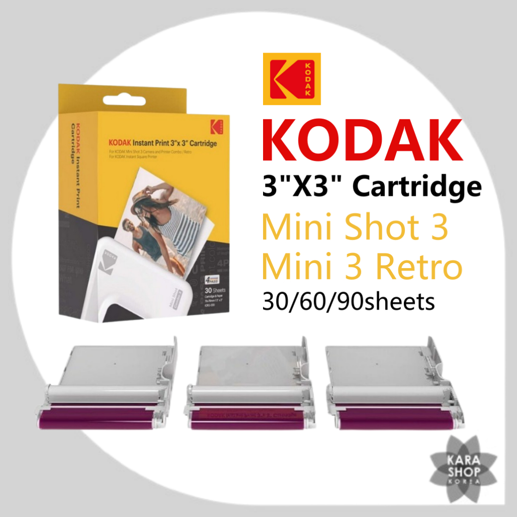 KODAK 4PASS Film Cartridge (3x3 inches) for KODAK Mini 3 Retro and Mini ...