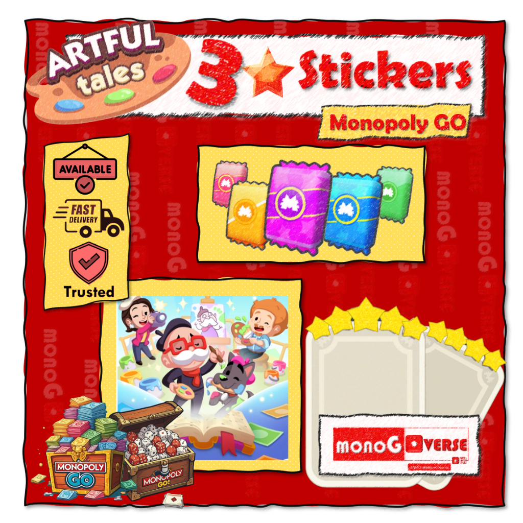 3 Stars Stickers for Monopoly GO Artful Album | Shopee Malaysia