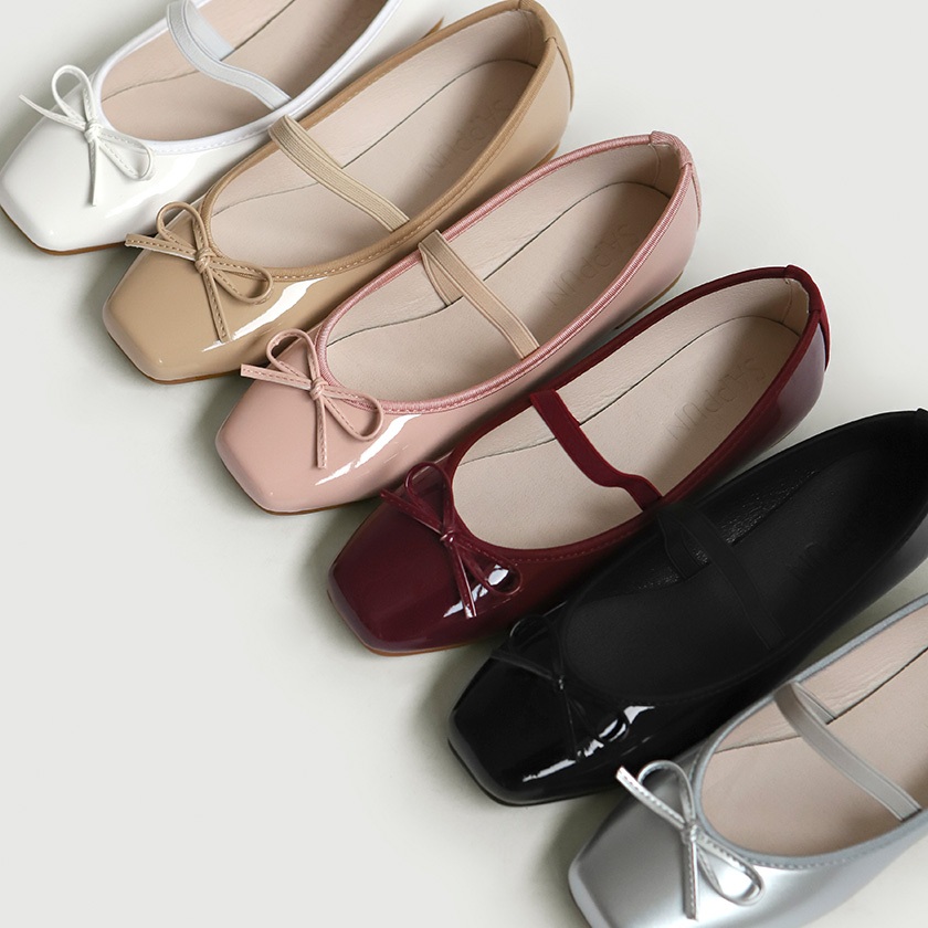 靴 Mary Jane Crystal Ribbon Satin Flats Women Fashion Rhinestone Ballet Shoes with Satin Bow Flat Bottom