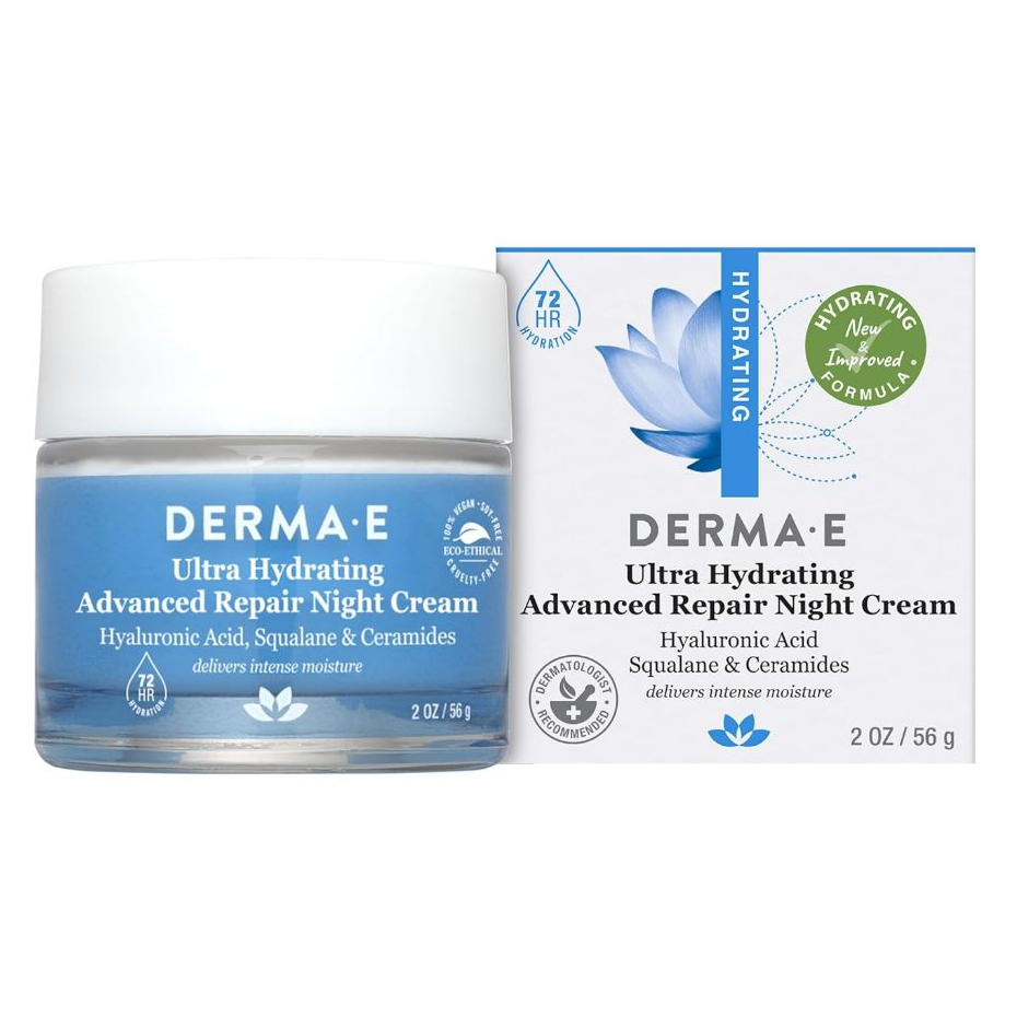 DERMA-E Hydrating Night Cream – Overnight Face Moisturizer with Anti ...