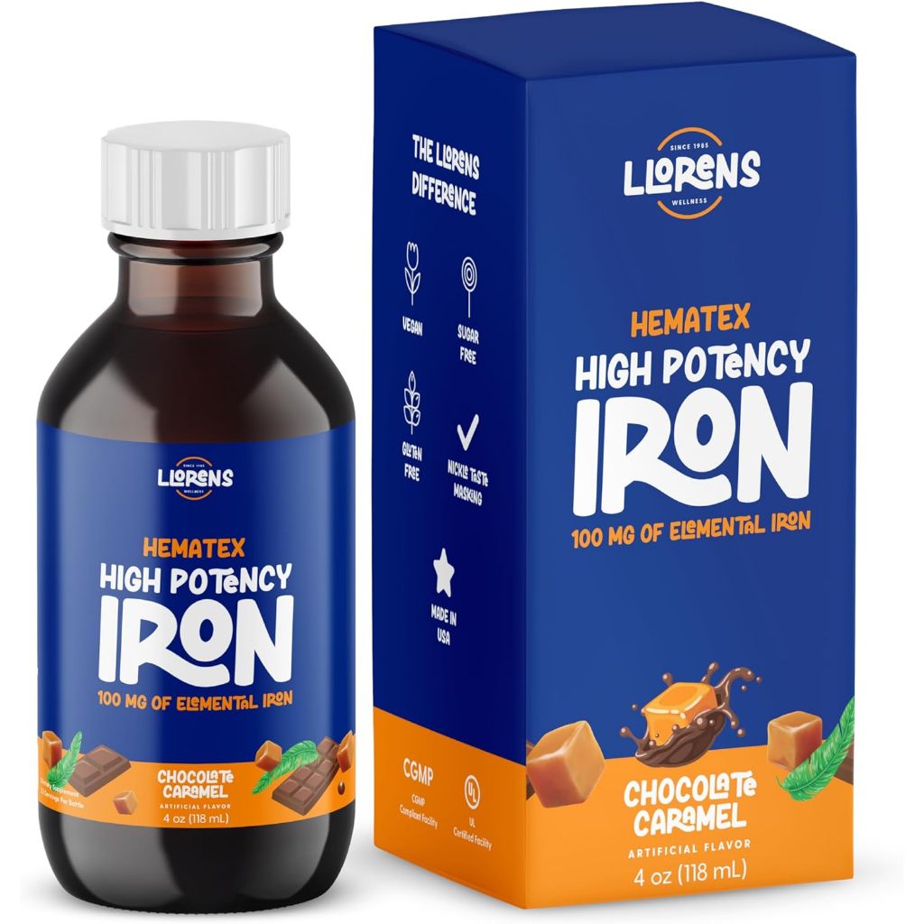 Iron Supplement High Potency Liquid Iron for Adults by Hematex - 100mg ...