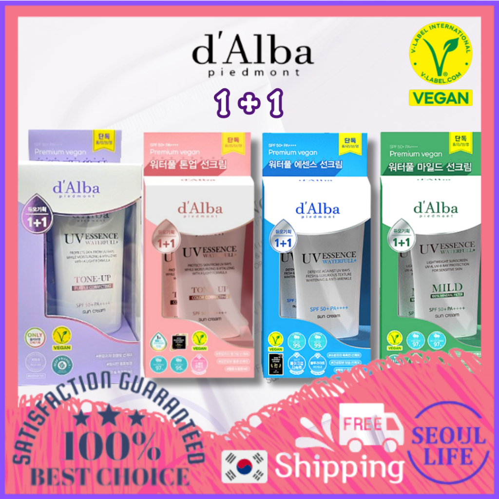 d'Alba Sunscreen Duo 1+1 50ml +50ml UV Essence Waterful / Mild / Tone ...