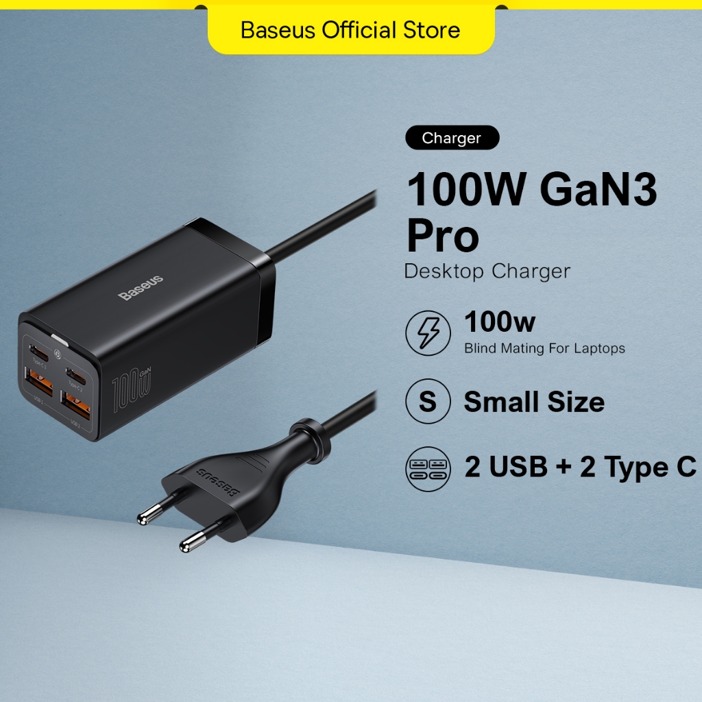 Baseus 100W Desktop Fast Charger Gan 3 Pro 2U+2C for Laptops AFC PD QC ...