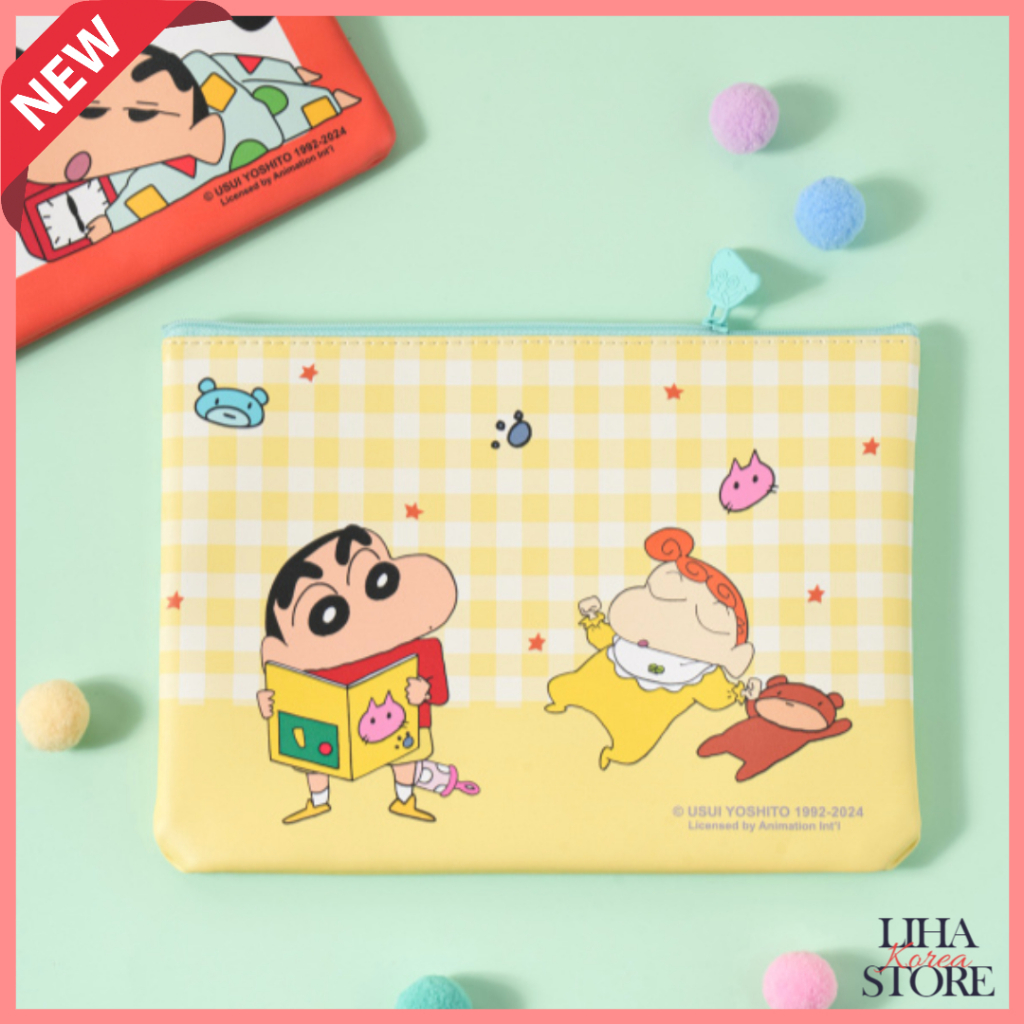 Crayon Shin Chan Square Leather Pouch Shinchan Pouch (L) | Shopee Malaysia