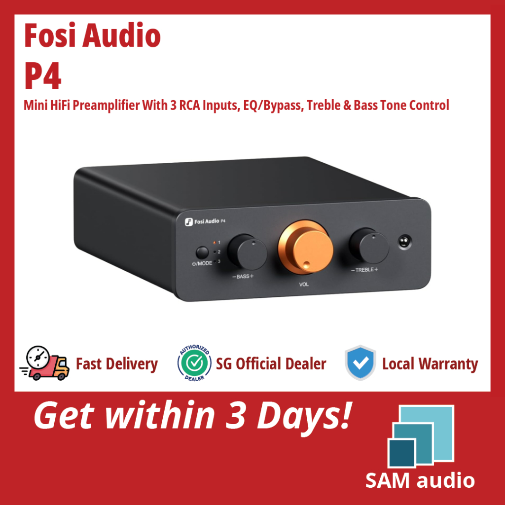 Fosi Audio P4 Mini Preamp With 3 RCA Inputs, Home Audio Stereo Pre Amp For Amplifier Active Subwoofer Speakers - View #3