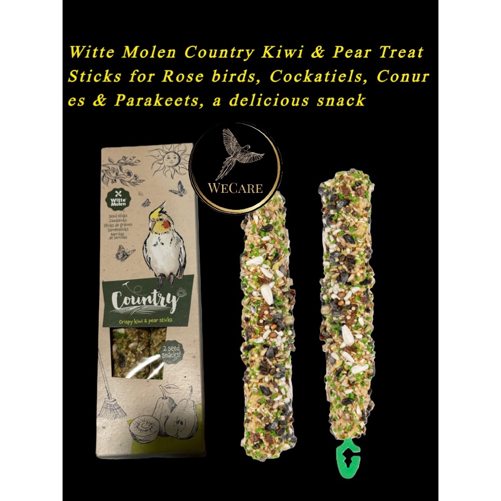Witte Molen Country Sticks Papagei – Hagebutte & Holunder, 3-lagiger Nagestick, 140 G, Gebacken, Gesunder Leckerbissen Für Vögel