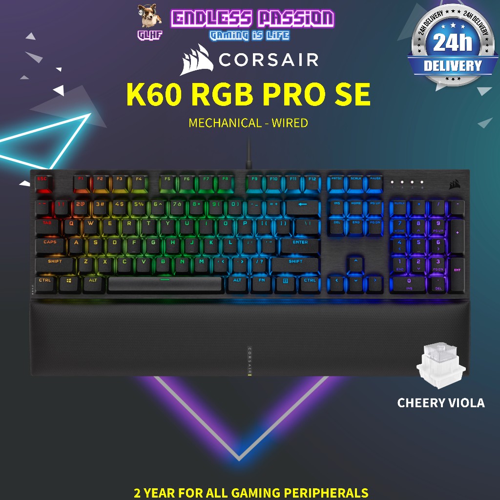 Corsair K60 RGB PRO SE Mechanical Gaming Keyboard, Backlit RGB LED ...