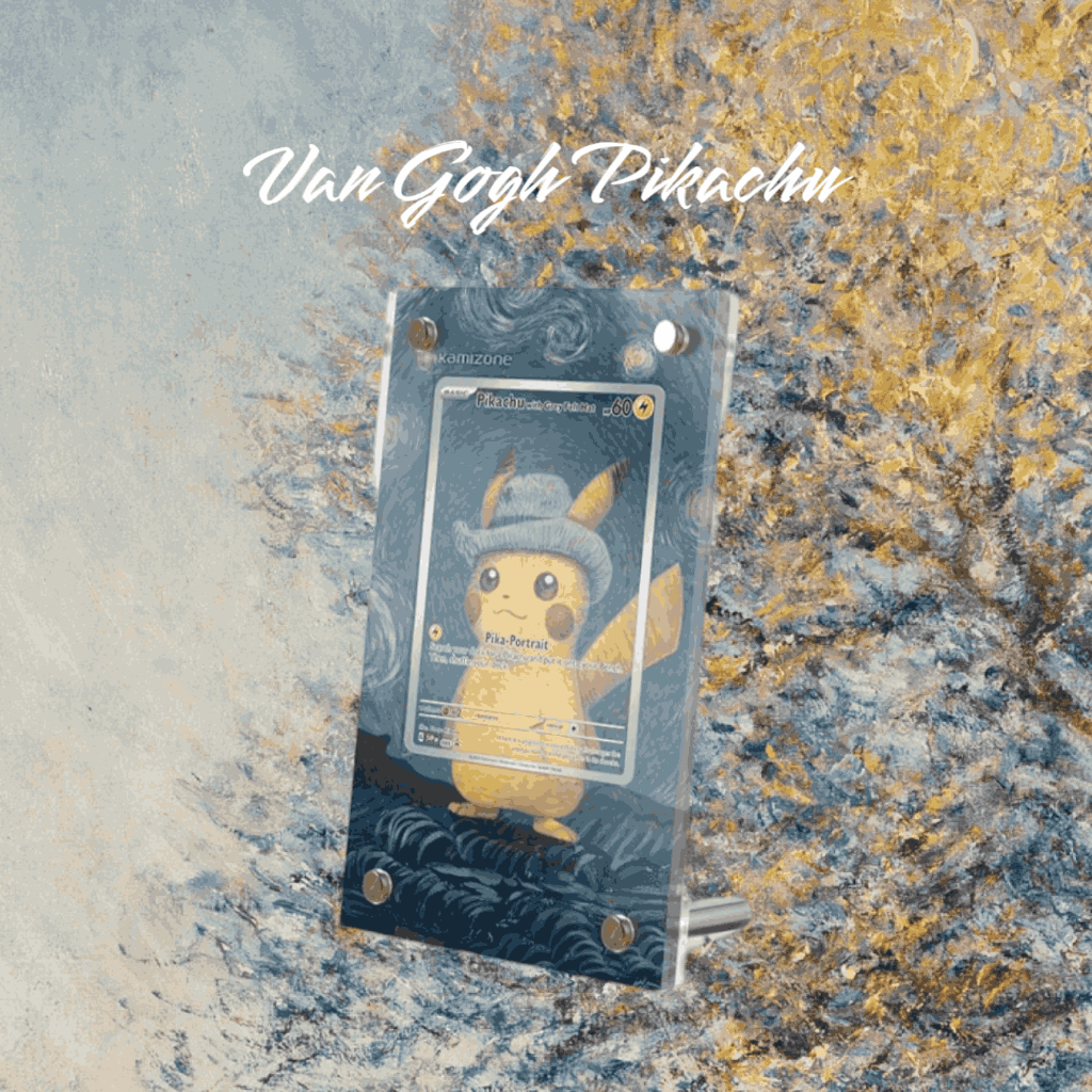 CUSTOM Pikachu With The Starry Night Felt Hat - Van Gogh Inspired Handmade Pokémon TCG Card By TCGKITTEN