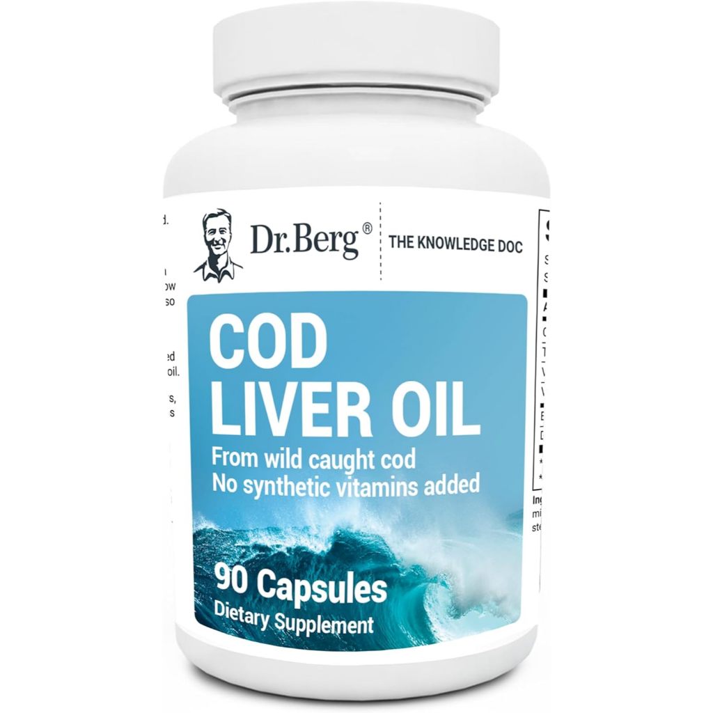 Dr. Berg Cod Liver Oil 90 Capsules New Formula Without OxBile Rich