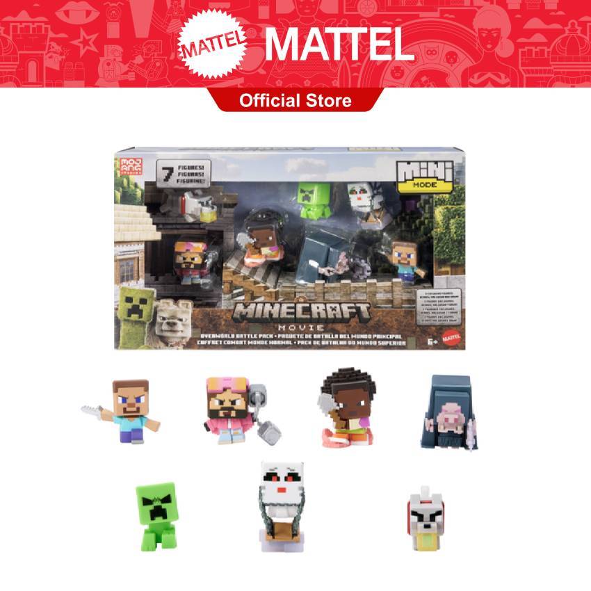 Minecraft Mini Mode Overworld Battle Pack With 7 Mini Action Figures ...