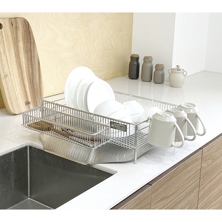 Glann All Stainless Steel Dish Drying Rack 1-tier | Shopee Malaysia