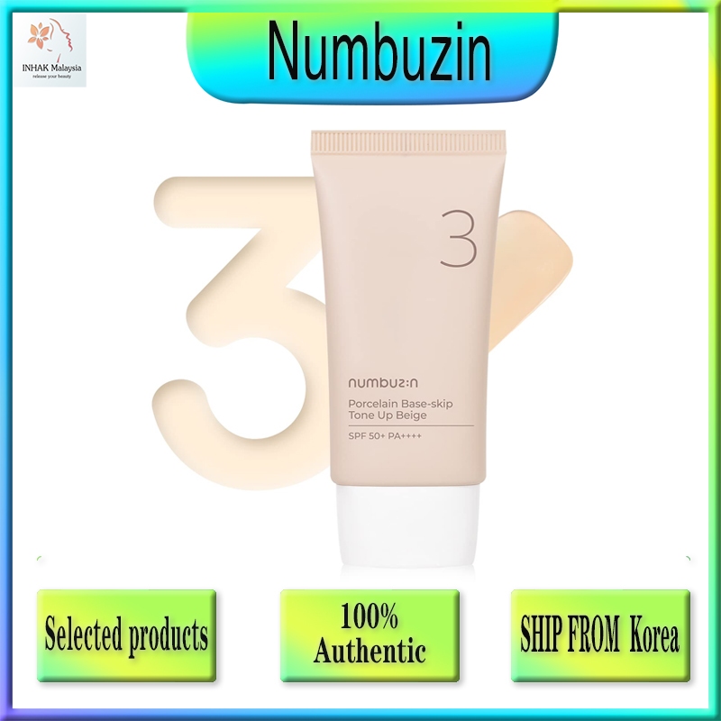 numbuzin No.3 Porcelain Base-skip Tone Up Beige SPF50+ PA++++ (50ml ...