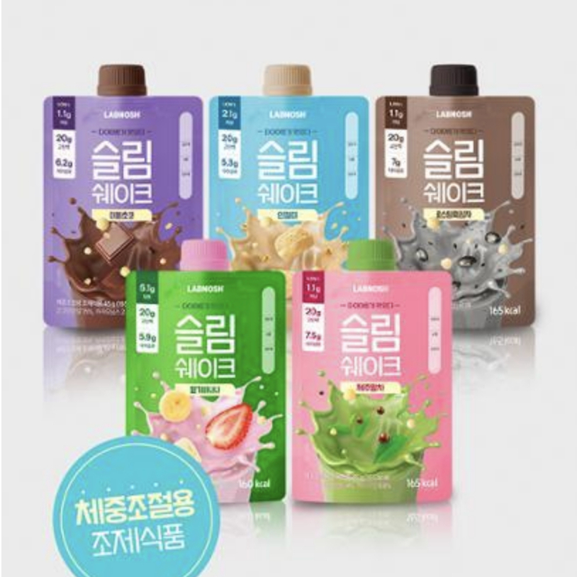 Labnosh Slim Shake Protein 20g, 5 Flavors, 7 Pouch, Diet Snack ,Diet ...