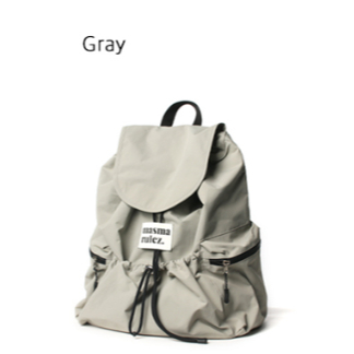 ◆masmarulez◆ Zipper string backpack Gray Masmarulez] String Flap Backpack (2 Color) *Limited Time